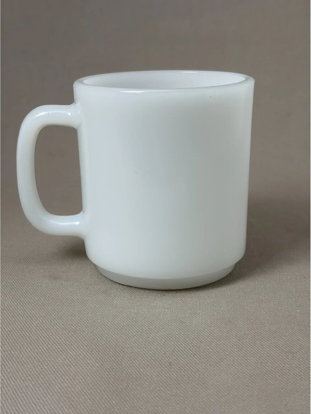 Vintage Milk Glass Stacking Coffee Mug Packard 1910 Antique Car Tea Cup